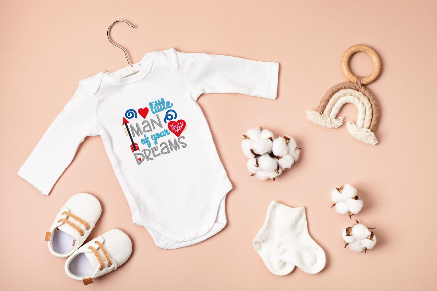 Little Man of your dreams Valentine's day embroidered outfit