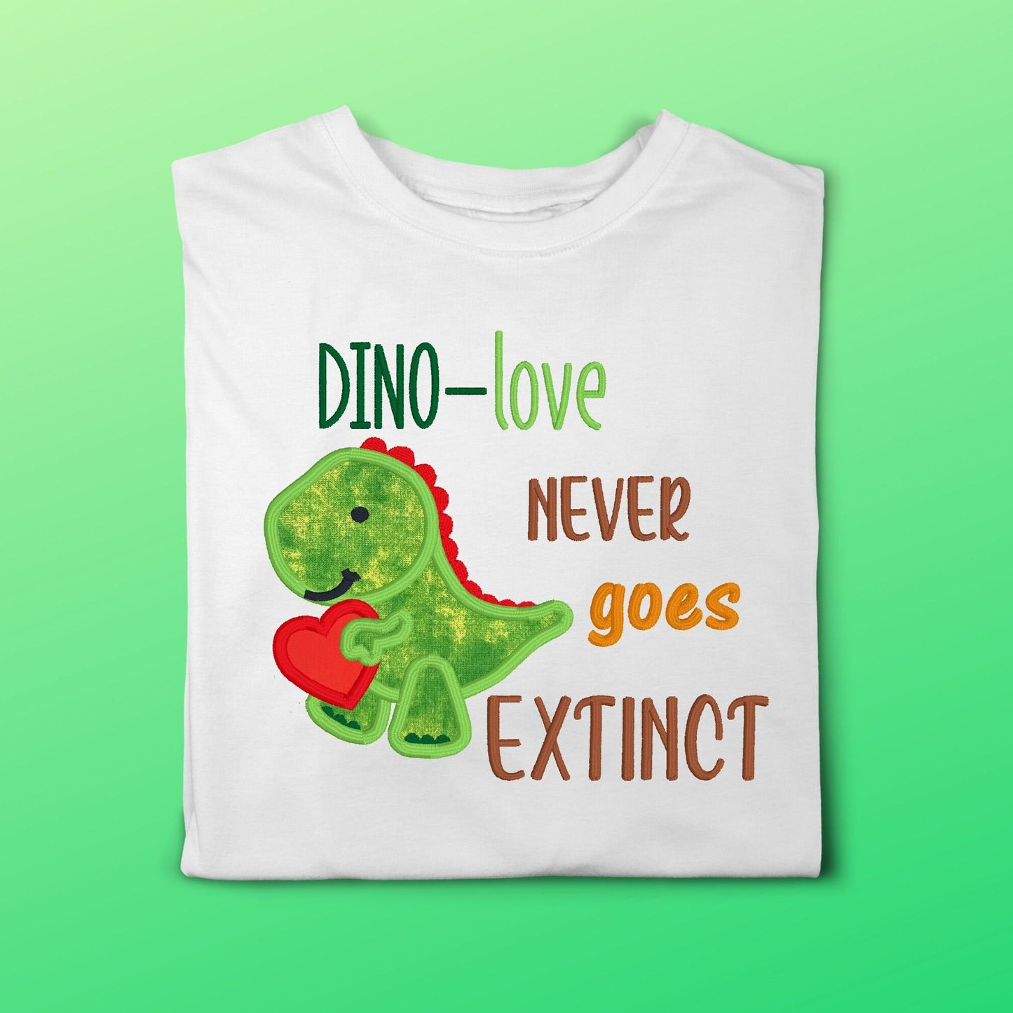 Valentine's Day Dino-love embroidered outfit