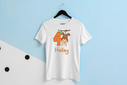 Birthday Monkey Embroidered Shirt