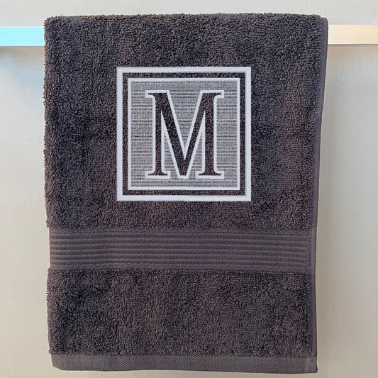 Custom embroidered monogram towel