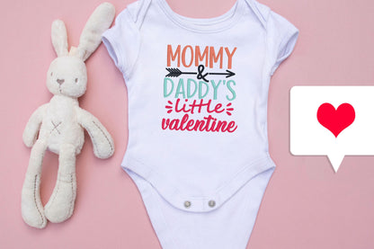 Mommy and Daddy's Little Valentine embroidered onesie/shirt