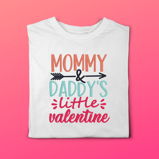 Mommy and Daddy's Little Valentine embroidered onesie/shirt