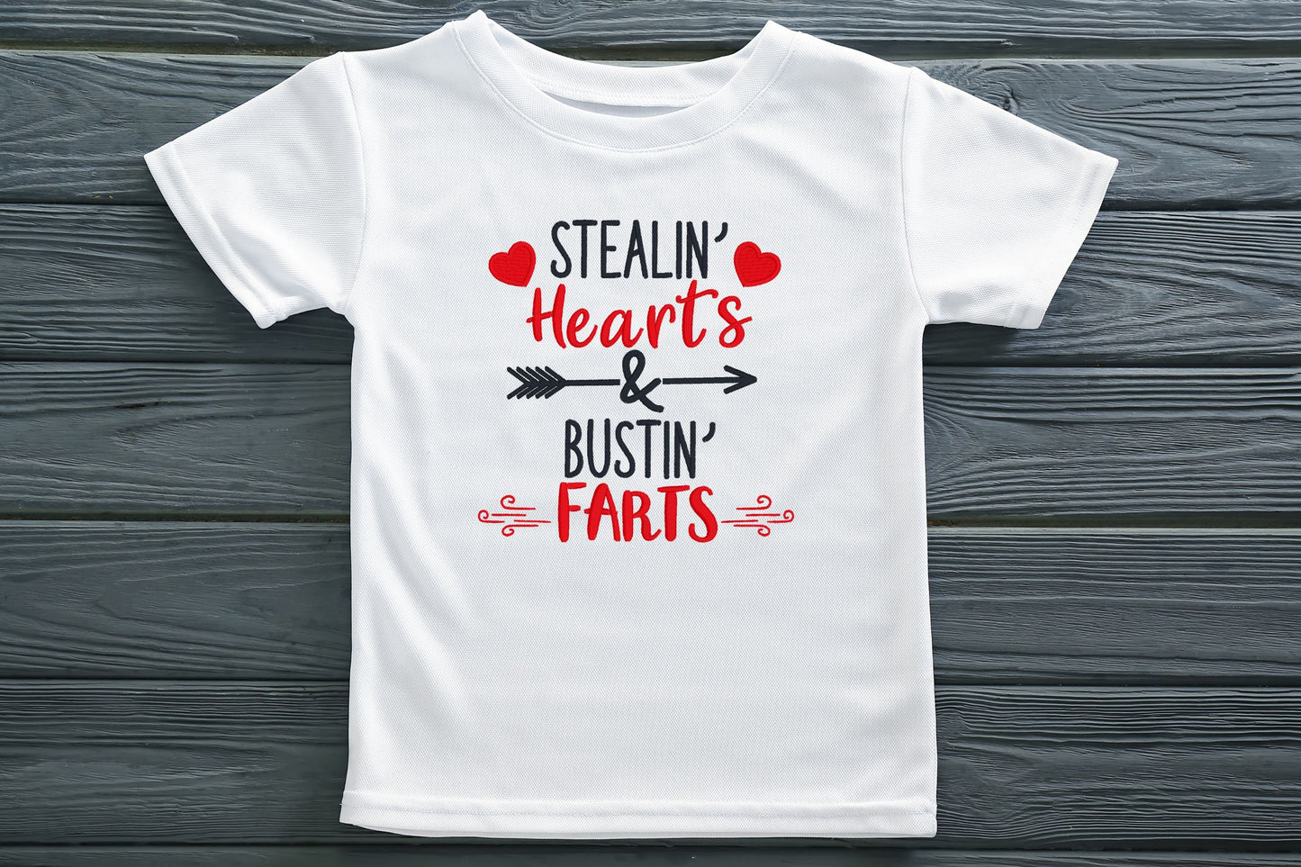 Stealin' Hearts Valentine's day embroidered baby onesie