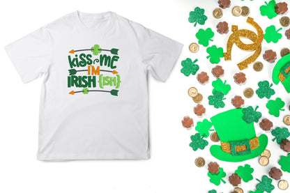 Kiss me I'm Irish Embroidered Kids Shirt