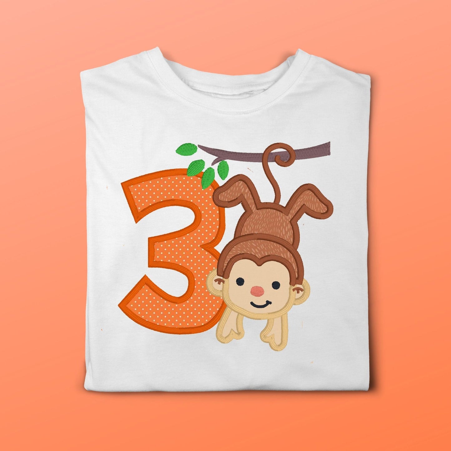 Birthday Monkey Embroidered Shirt