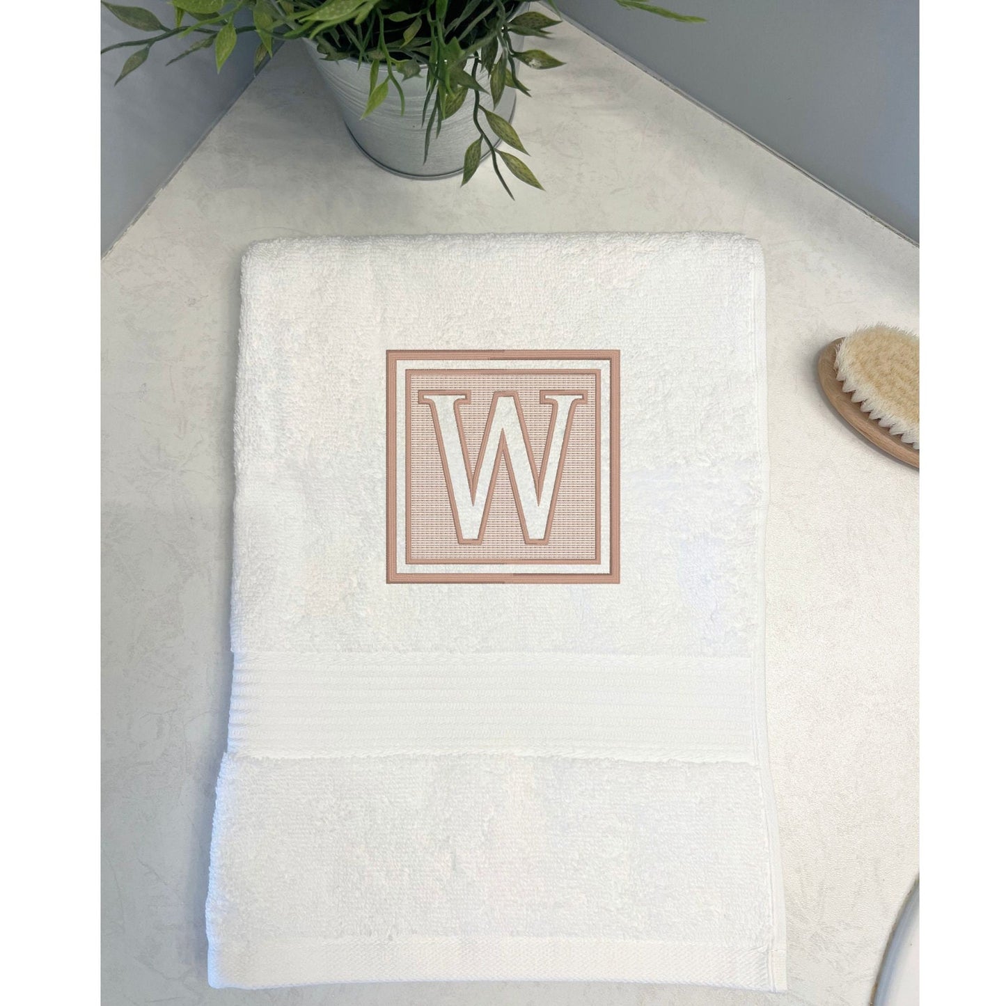 Custom embroidered monogram towel