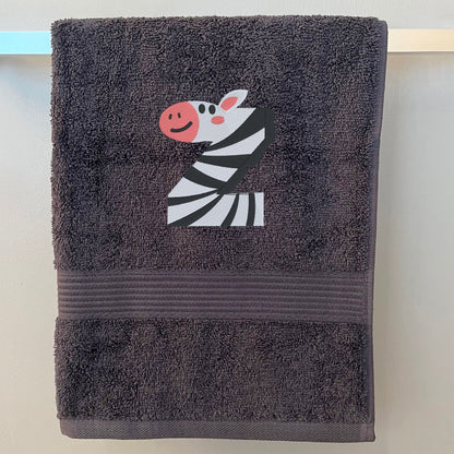 Monogram kids towel animal theme