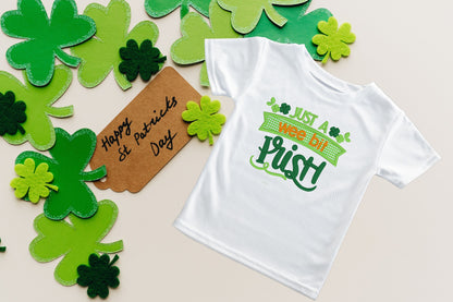 Just A Wee Bit Irish embroidered kids shirt