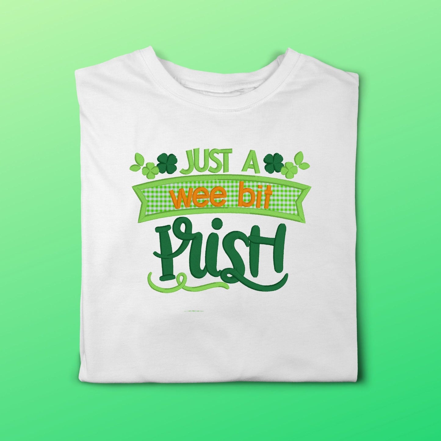 Just A Wee Bit Irish embroidered kids shirt