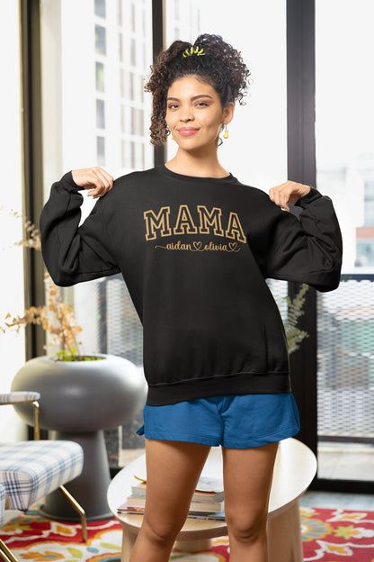 MAMA embroidered sweatshirt with children's names