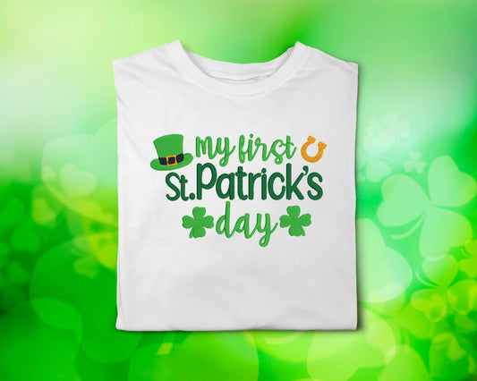 My First St. Patrick's Day Embroidered Baby Onesie