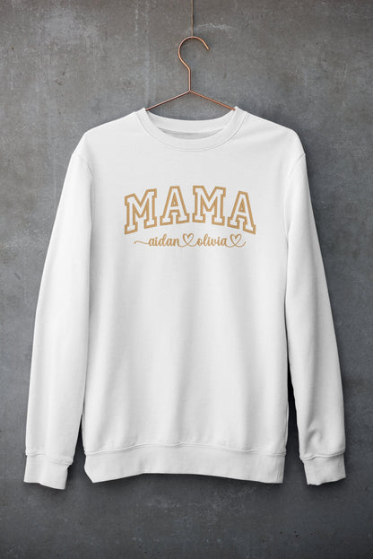 MAMA embroidered sweatshirt with children's names