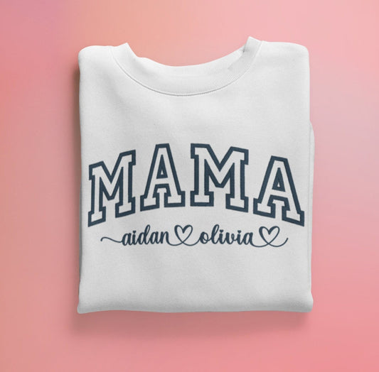 MAMA embroidered sweatshirt with children's names