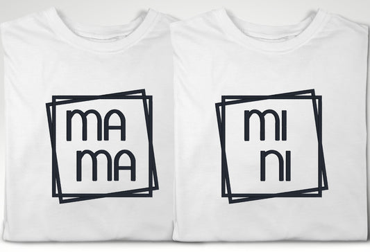 Mama and Mini Embroidered shirts; Onesie and T-shirt Mama and Mini duo