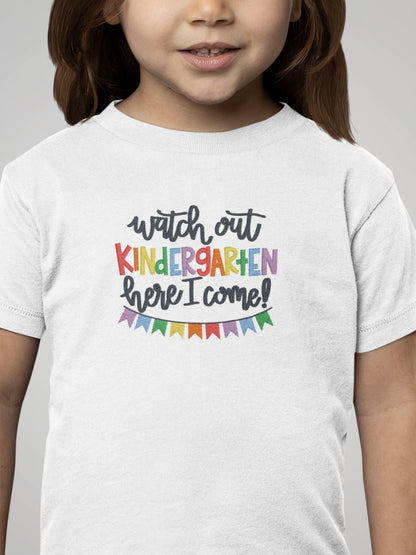 Watch Out Kindergarten Embroidered T-shirt