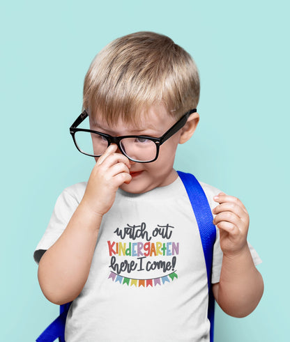 Watch Out Kindergarten Embroidered T-shirt