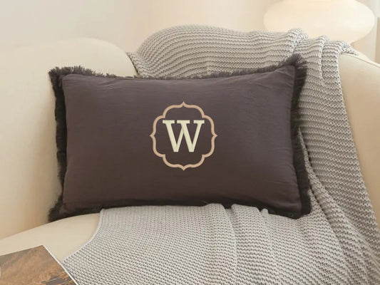 Custom Monogram Embroidery Sofa Pillow