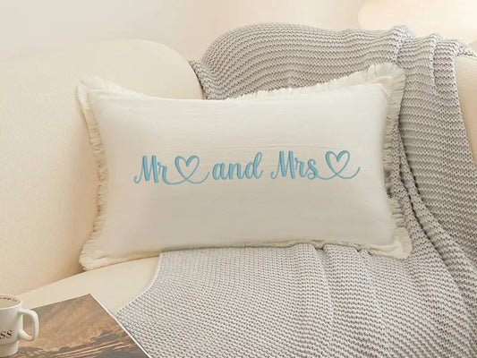 Custom Message Embroidered Throw Pillow with Tassels
