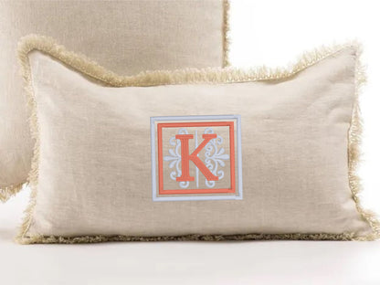 Custom Message Embroidered Throw Pillow with Tassels