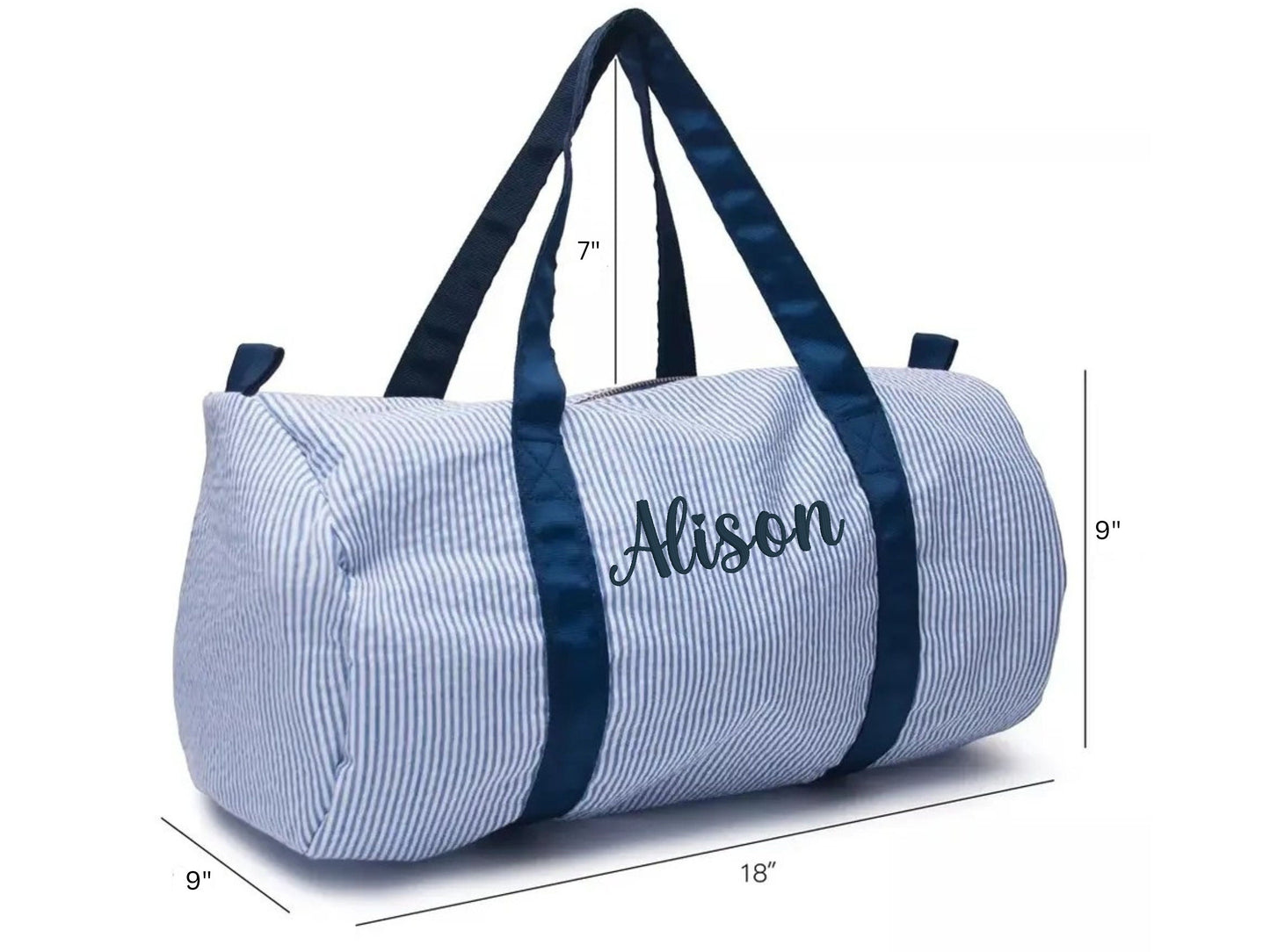 Personalized Seersucker Kids Travel Bag