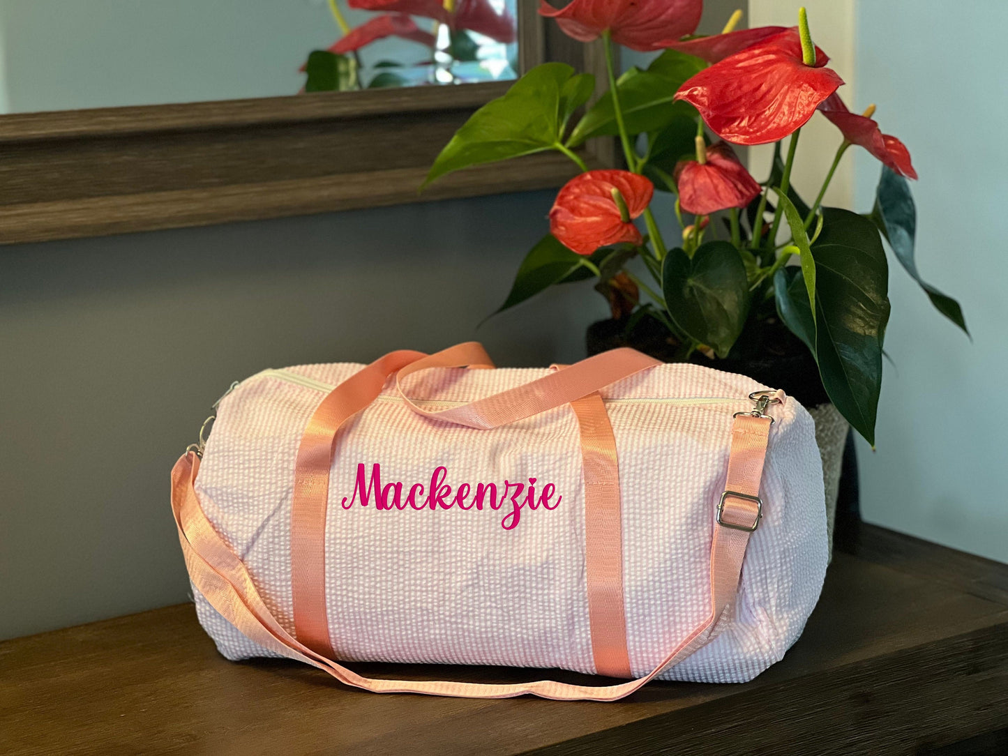 Personalized Seersucker Kids Travel Bag