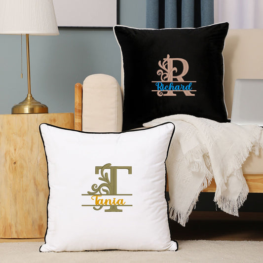 Monogram Velvet Pillow