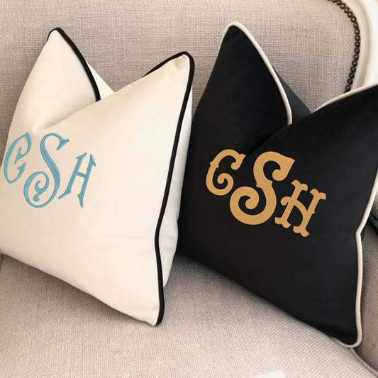 Custom Monogram Velvet Pilow