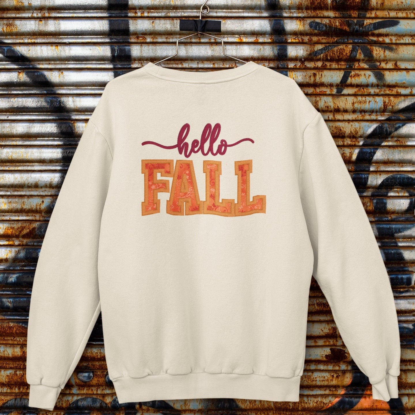 Fall Embroidered Sweatshirt; Hello Fall Crewneck; Fall gift