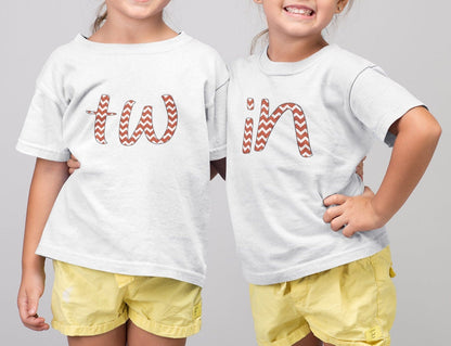 Twins embroidered baby onesies; Twins embroidered toddler/youth t-shirt; Twins Baby Clothes, Twins Matching Outfit; Boy Twins, Girl Twins