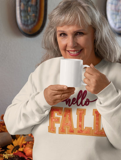 Fall Embroidered Sweatshirt; Hello Fall Crewneck; Fall gift