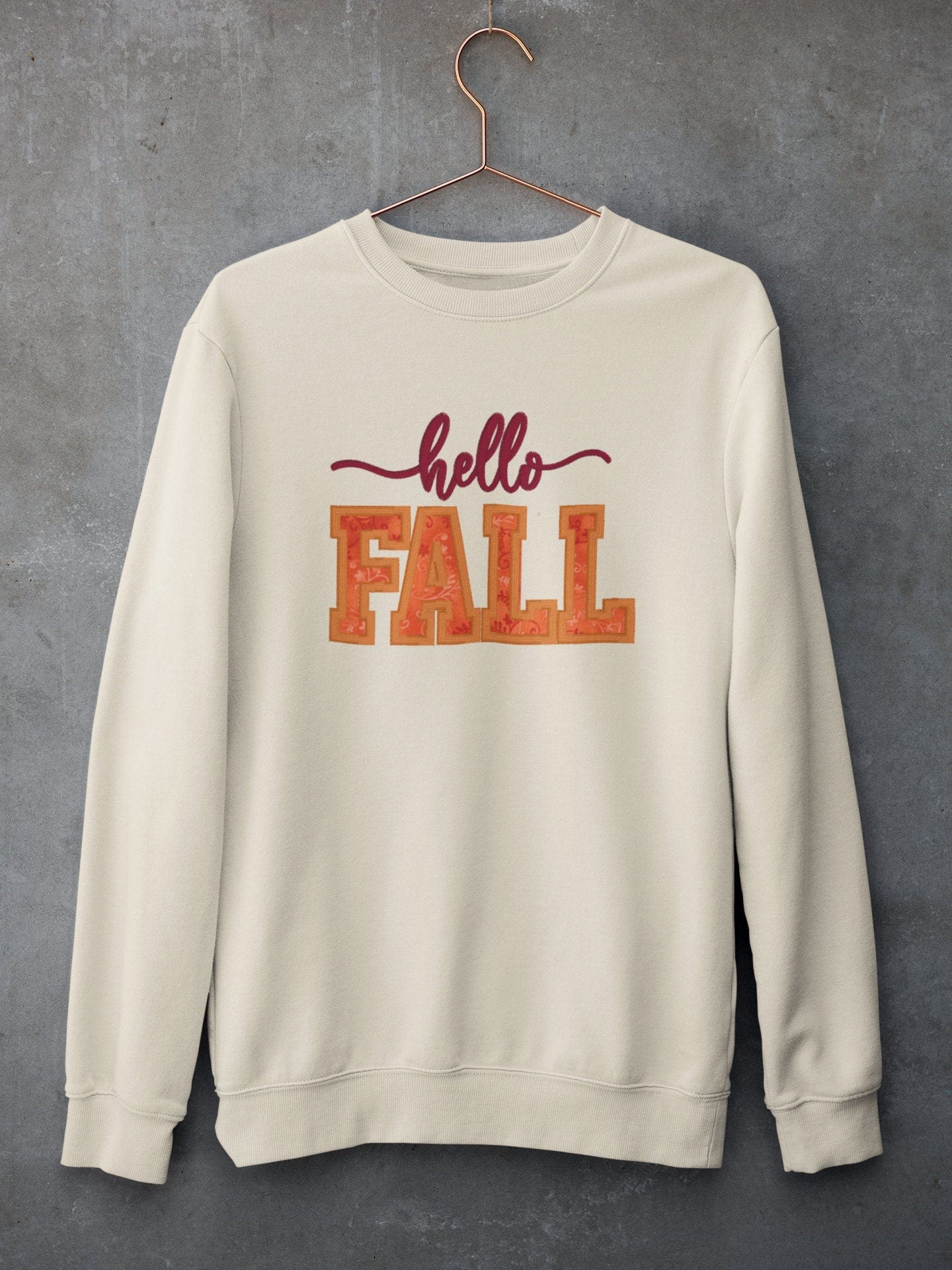 Fall Embroidered Sweatshirt; Hello Fall Crewneck; Fall gift