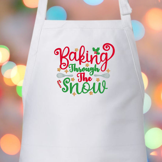 "Baking Through The Snow" Embroidered Christmas Apron